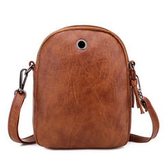 Retro Leather Crossbody Bag for Women Girls Ladies Small Handbag