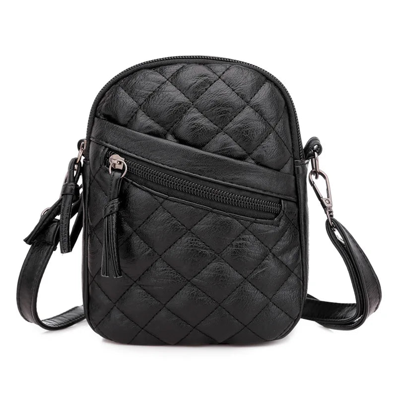 Retro Leather Crossbody Bag for Women Girls Ladies Small Handbag