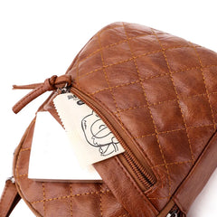 Retro Leather Crossbody Bag for Women Girls Ladies Small Handbag