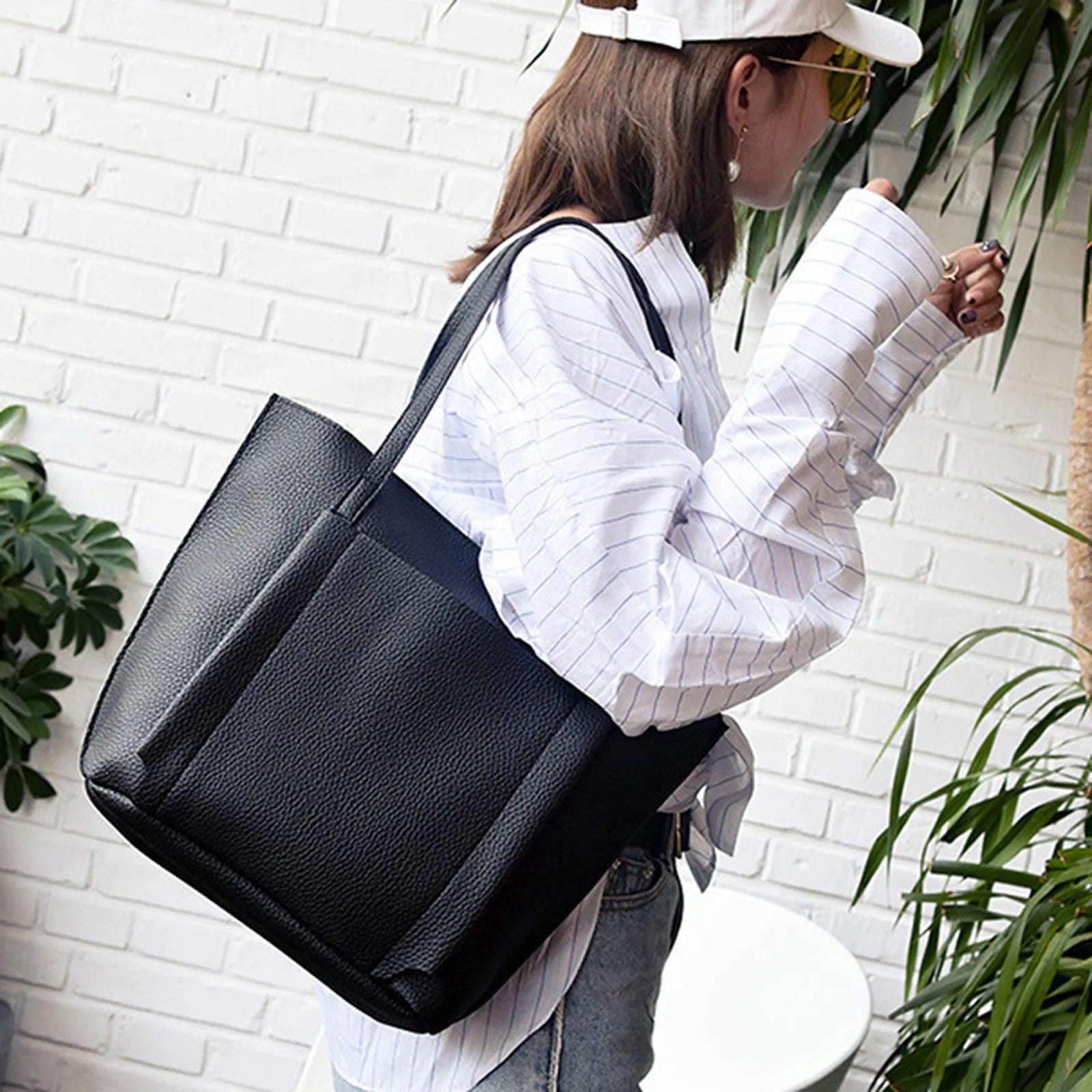 4-Piece Set Shoulder Bags for School Handbag Tote Holder Shopper Purse Bags
