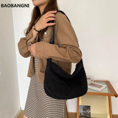 Women's Large Capacity Knitting Shoulder Bag