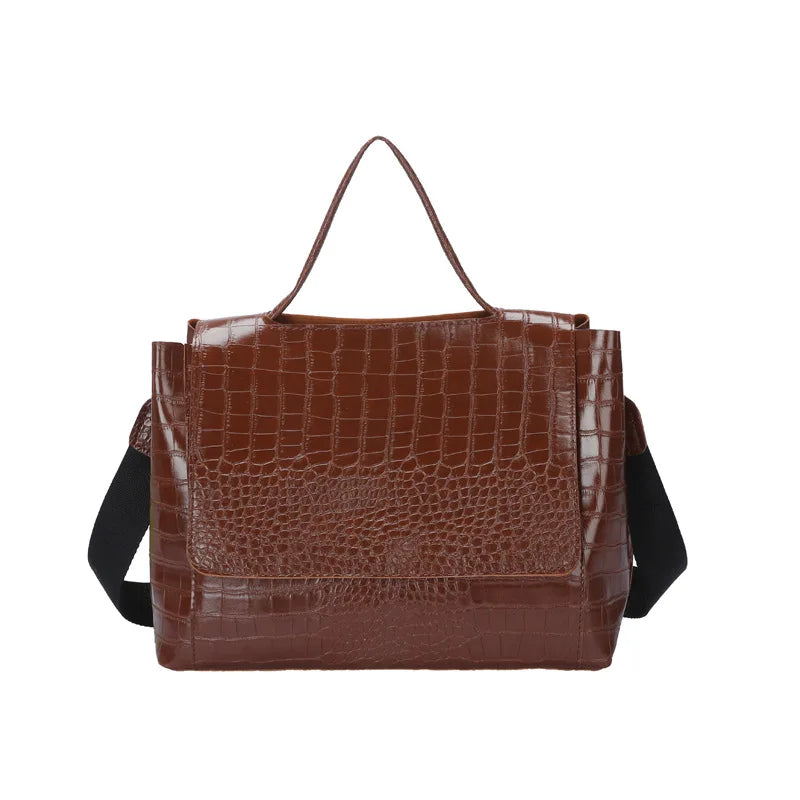 Vintage PU Leather Large Capacity Casual Tote Shoulder Bag Women Handbag
