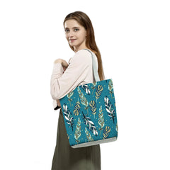 Feather Print Shoulder Bag Casual Women High Capacity Tote Shopping Bag