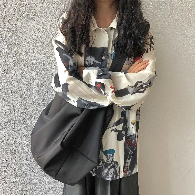 Japanese Style Nylon Shoulder Bag Large Capacity Brief Crossbody