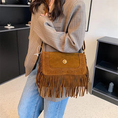Tassel Messenger Bag Women's Crossbody Bag Small Square Bag