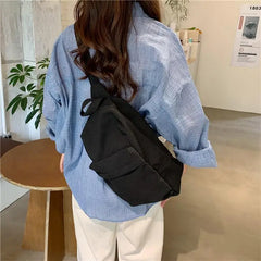 Canvas Shoulder Bag Women Casual Harajuku Crossbody Handbag