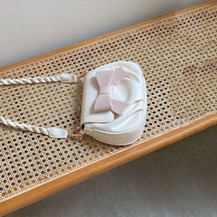 Women Shoulder Bag Bow Sweet Handbag Crossbody Little PU Leather Bag