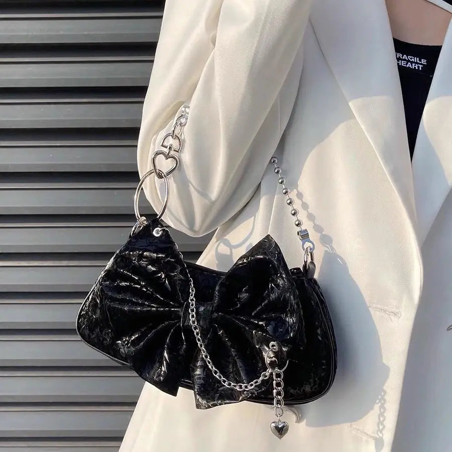 Shoulder Bags Women Bowknot Sweet Girls Casual All-match Underarm Popular