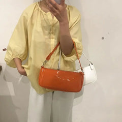 Shoulder Bags Women Bright PU Leather Zipper Female All-match Daily Handbag
