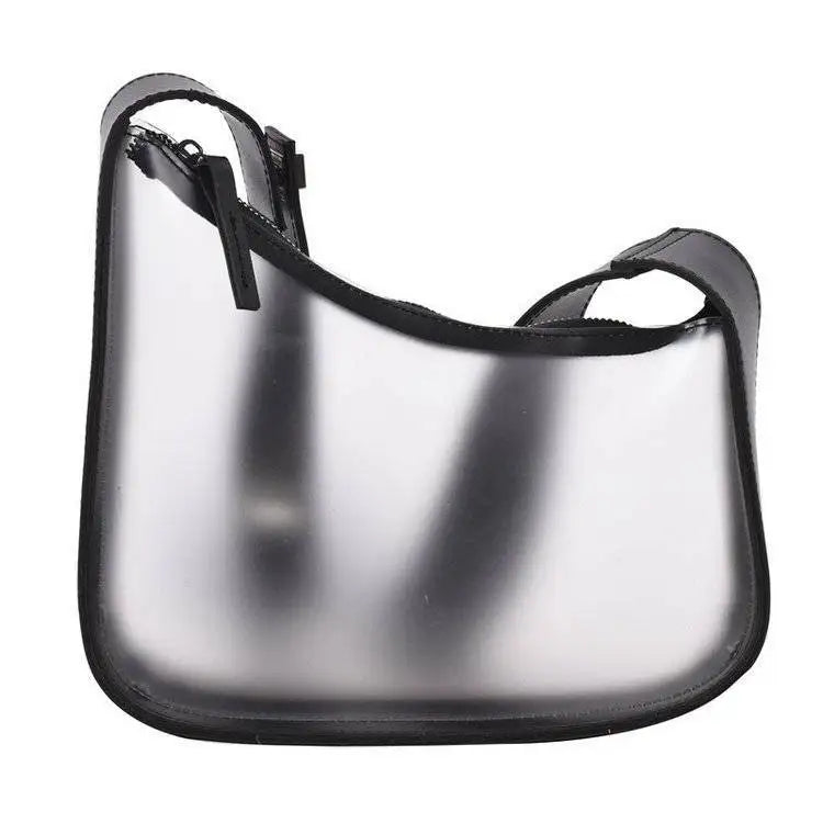 Women PVC Flap Shoulder Bag Transparent Zipper All-match Cross-body Handbag