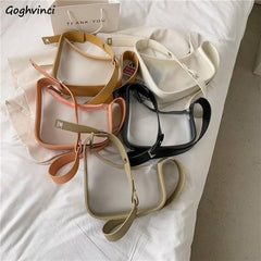 Women PVC Flap Shoulder Bag Transparent Zipper All-match Cross-body Handbag