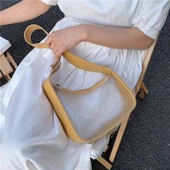 Women PVC Flap Shoulder Bag Transparent Zipper All-match Cross-body Handbag