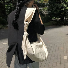 Canvas Hobos Shoulder Bag Solid Large Capacity Underarm Bag