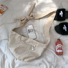 Canvas Hobos Shoulder Bag Solid Large Capacity Underarm Bag