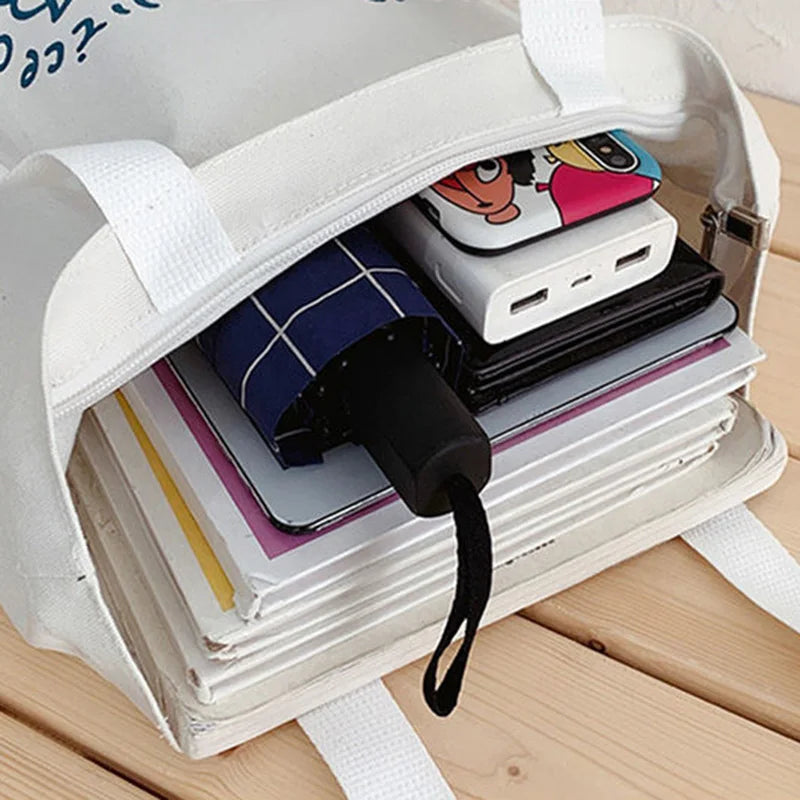 Canvas Shoulder Bag Cartoon Sweet Lovely Daily Preppy Students Shopping