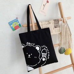 Canvas Shoulder Bag Cartoon Sweet Lovely Daily Preppy Students Shopping