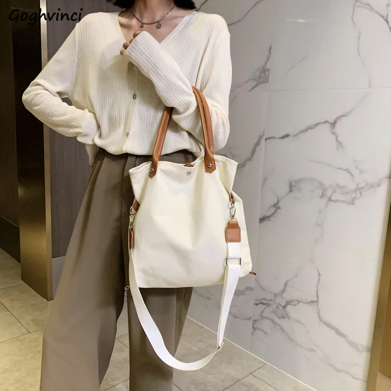 Canvas Tote Bag Women Large Capacity Shoulder Messenger Bag