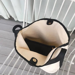 Canvas Shoulder Bag Women Large Capacity Tote Shopping Travel Bucket Handbag