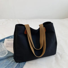 Shoulder Bags Women Casual Large Capacity Patchwork Canvas Ladies