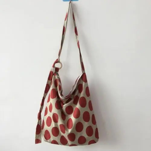 Shoulder Bags Women Dot Crossbody Canvas Large Capacity Ins Shopper Bag