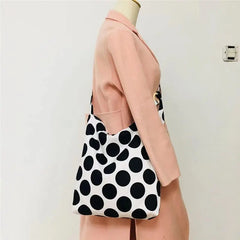 Shoulder Bags Women Dot Crossbody Canvas Large Capacity Ins Shopper Bag