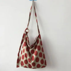 Shoulder Bags Women Dot Crossbody Canvas Large Capacity Ins Shopper Bag