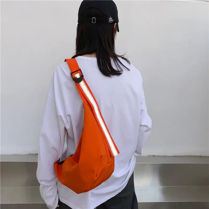 Reflective Straps Shoulder Bag Women Crossbody Hobo Oxford