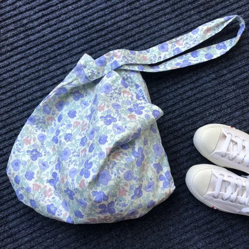 Floral Cotton Large Capacity Tote Bag Female Crossbody Shoulder Bags