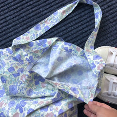 Floral Cotton Large Capacity Tote Bag Female Crossbody Shoulder Bags