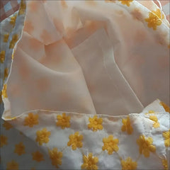 Women Daisy Embroidery Floral Cotton Pouch Handbags