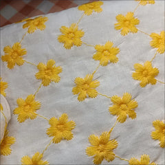 Women Daisy Embroidery Floral Cotton Pouch Handbags