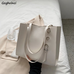 Shoulder Bags Women Large Capacity PU Leather Handbag Retro Portable Casual Tote