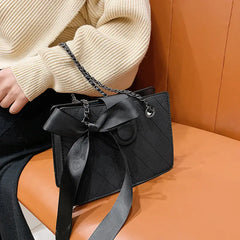 Women's Diamond Lattice Shoulder Bag Office Ladies Cross Body Vintage