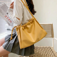Shoulder Bags Women Drawstring Underarm PU Leather OL Versatile Large Capacity