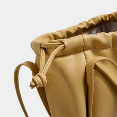 Shoulder Bags Women Drawstring Underarm PU Leather OL Versatile Large Capacity