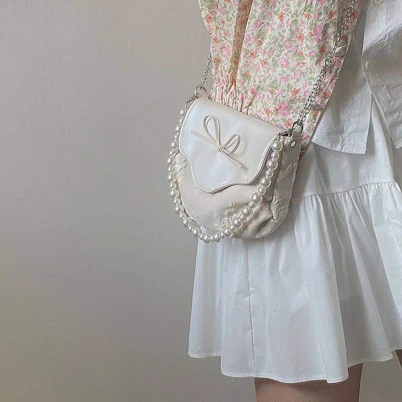 Shoulder Bag Women Flap Crossbody Jacquard Girls Handbag Sweet Vintage Stylish