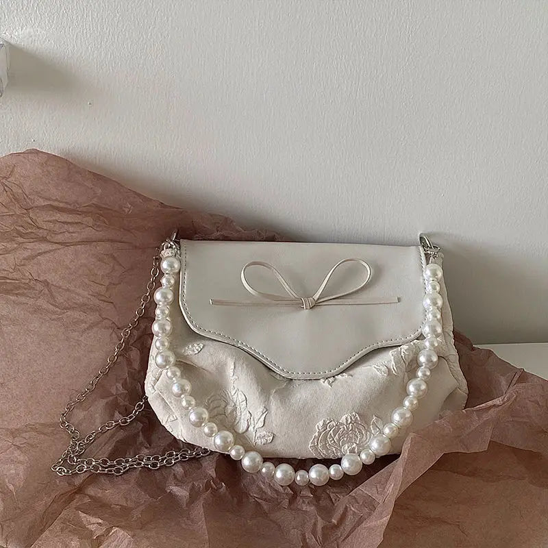 Shoulder Bag Women Flap Crossbody Jacquard Girls Handbag Sweet Vintage Stylish