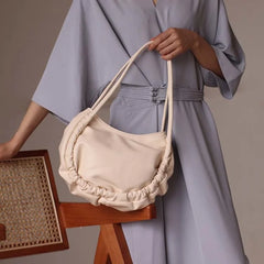 Shoulder Bags Women Office Ladies Pleated Tote Bag Large Capacity