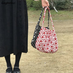 Shoulder Bags Women Embroidery Floral All-match Handbags Underarm Bag Ladies Lar