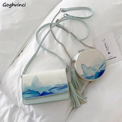 Chinese Style Mini Shoulder Bag PU Crossbody High Street Women Flap