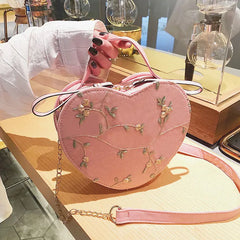 Floral Shoulder Bag Women Casual Handbag Zipper Sweet Purse All-match Satchel