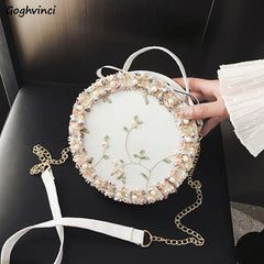 Floral Shoulder Bag Women Casual Handbag Zipper Sweet Purse All-match Satchel