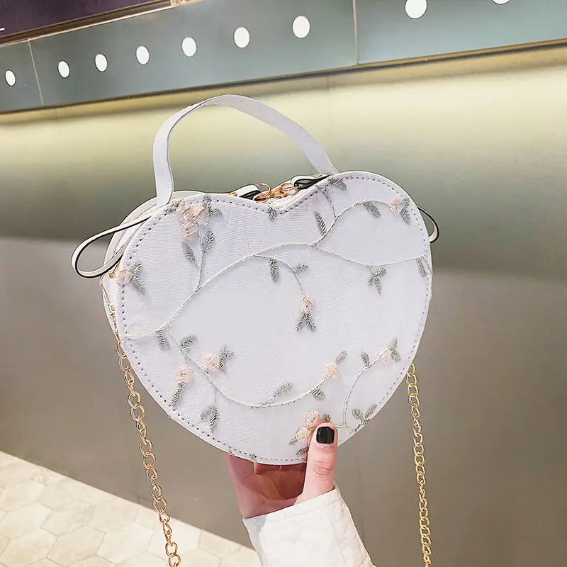Floral Shoulder Bag Women Casual Handbag Zipper Sweet Purse All-match Satchel