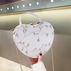 Floral Shoulder Bag Women Casual Handbag Zipper Sweet Purse All-match Satchel