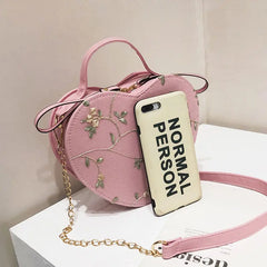 Floral Shoulder Bag Women Casual Handbag Zipper Sweet Purse All-match Satchel