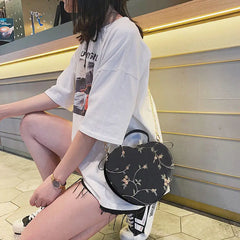 Floral Shoulder Bag Women Casual Handbag Zipper Sweet Purse All-match Satchel