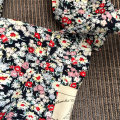 Floral Shoulder Bag Women Thin Cotton Tote Big Capacity Sling Crossbody