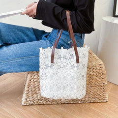 Shoulder Bags Women Flower Embroidery Hollow Out Underarm Handbag