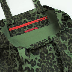 Green Leopard Shoulder Bag Women Large Capacity Canvas Handbag