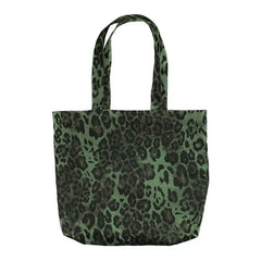 Green Leopard Shoulder Bag Women Large Capacity Canvas Handbag